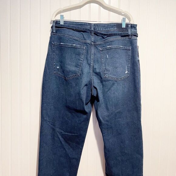 Express Belted Boyfriend Mid Rise Jeans Button Fly NEW Size 12 - Picture 8 of 9